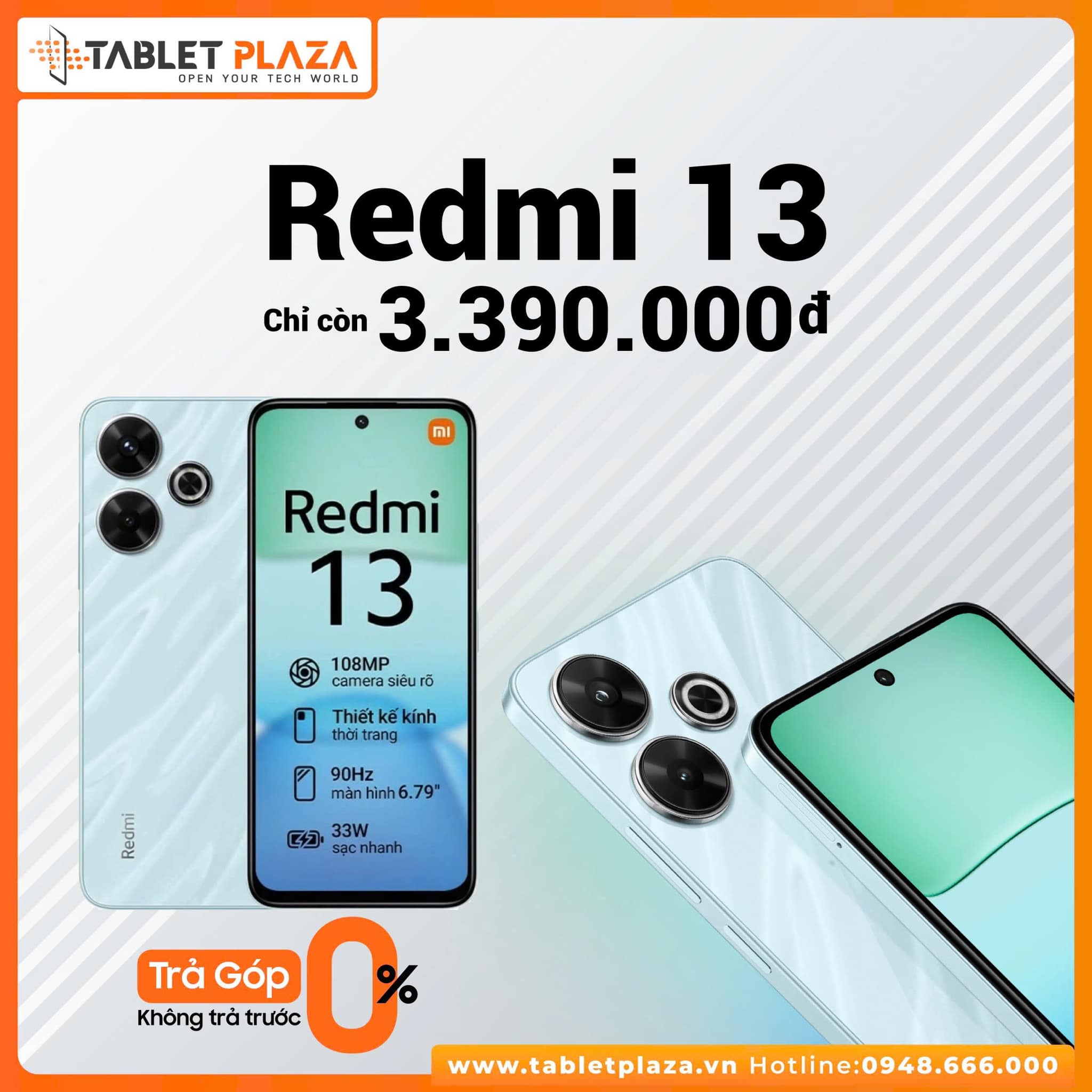 Gía khuyến mãi Redmi 13 chỉ còn 3.390.000đ