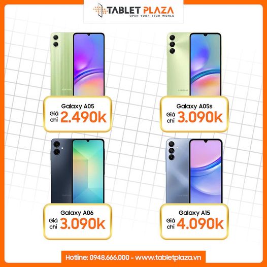 Bộ tứ Samsung dòng A giá siêu rẻ tablet plaza