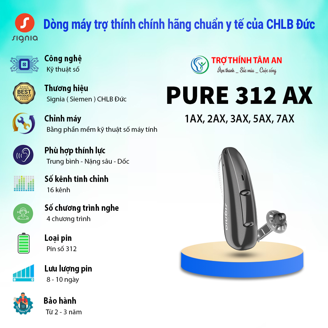 Máy trợ thính chuẩn y tế Pure charge&go IX