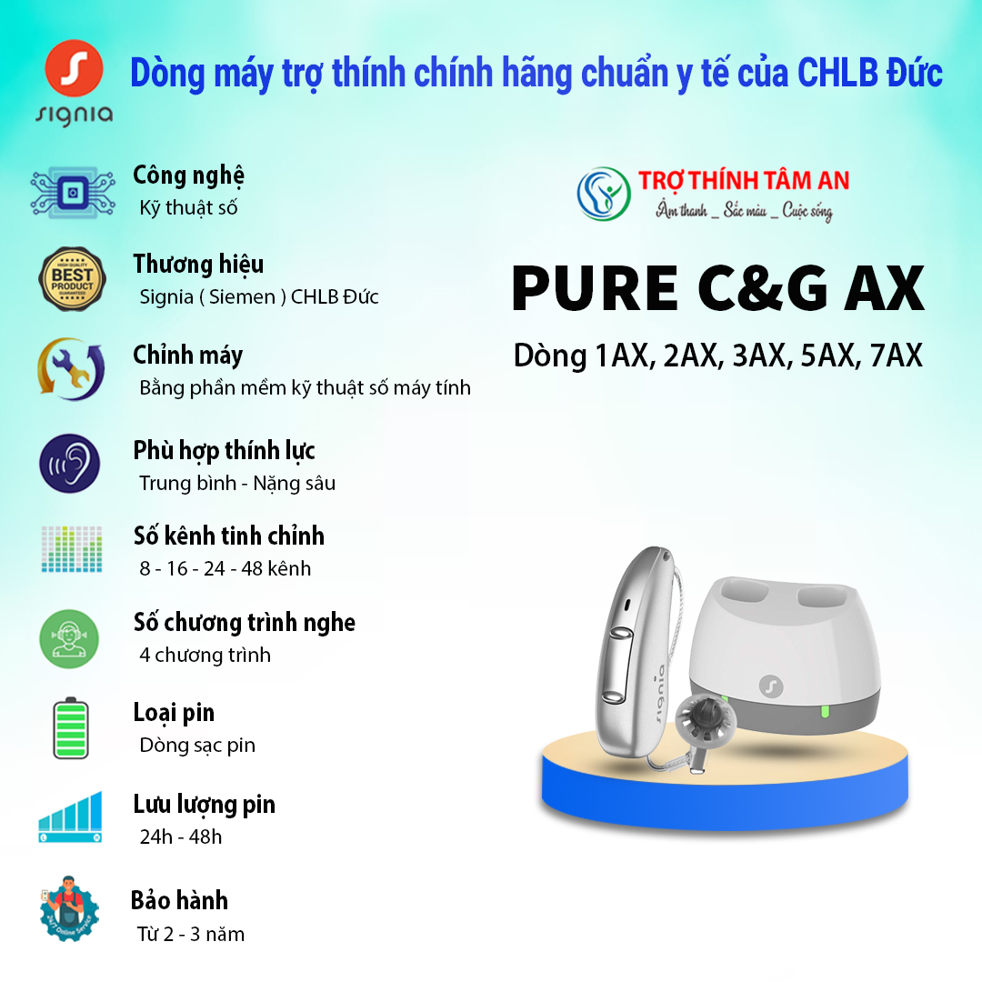 Máy trợ thính chuẩn y tế Pure charge&go IX