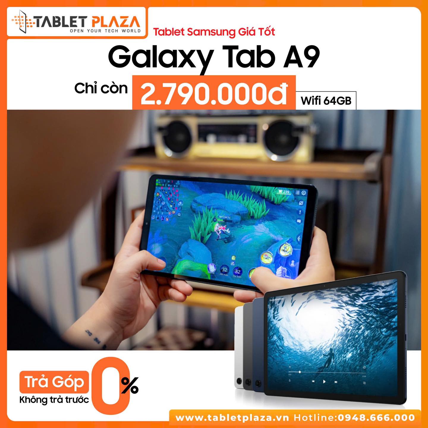 Samsung Galaxy Tab A9 giảm giá hôm nay chỉ còn 2.790.000đ