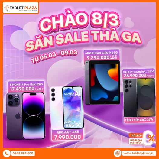 Mừng ngày của Nàng sale ngay giá tốt tại TabletPlaza