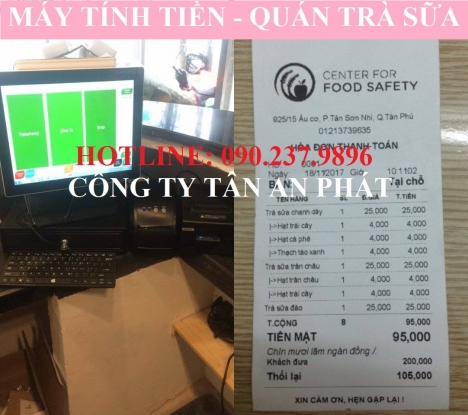Máy tính tiền cảm ứng cho quán trà sữa-cafe-nhà hàng