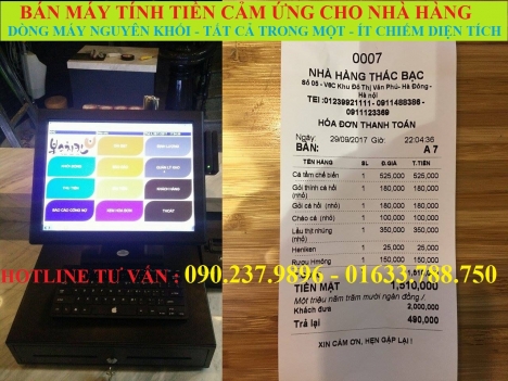 Máy tính tiền trọn bộ dùng cho nhà hàng-quán cafe-trà sữa