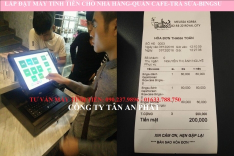 Máy tính tiền trọn bộ dùng cho nhà hàng-quán cafe-trà sữa