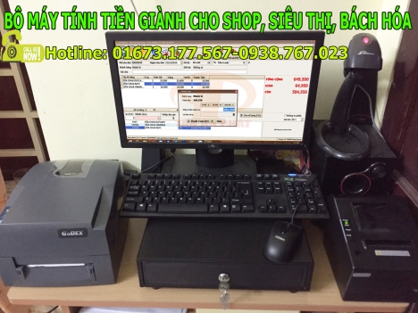 Trọn bộ thiết bị tính tiền cho shop-siêu thị-tạp hóa tại Cà Mau, Bạc Liêu, Hậu Giang