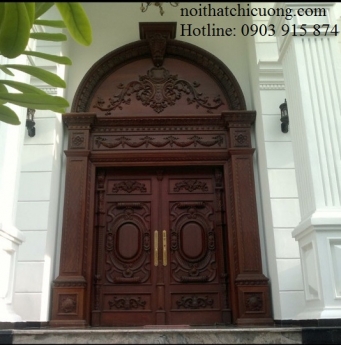Đồ gỗ nội thất - Cửa gỗ mỹ nghệ kiểu cổ điển sang trọng