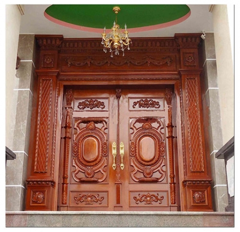 Đồ gỗ nội thất - Cửa gỗ mỹ nghệ kiểu cổ điển sang trọng