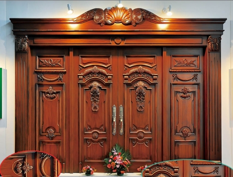 Đồ gỗ nội thất - Cửa gỗ mỹ nghệ kiểu cổ điển sang trọng
