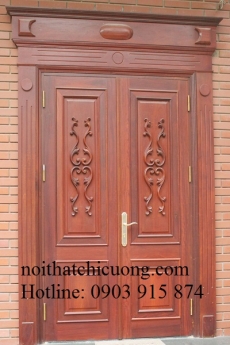 Đồ gỗ nội thất - Cửa gỗ mỹ nghệ kiểu cổ điển sang trọng