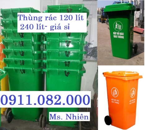 Bán thùng rác 120 lít giá rẻ- thùng rác 240 lít giá sỉ thấp nhất- 0911082000