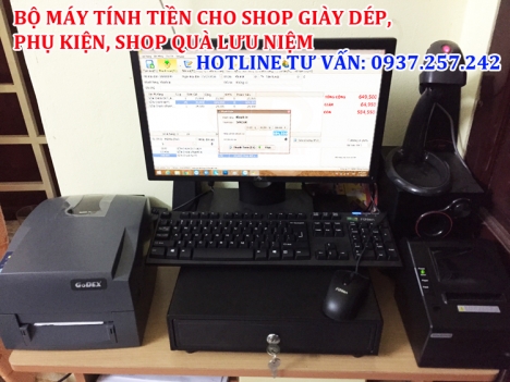 BỘ MÁY TÍNH TIỀN CHO SHOP GIÀY DÉP, PHỤ KIỆN, SHOP QUÀ LƯU NIỆM
