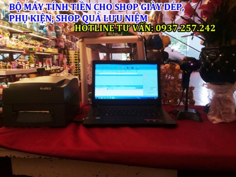 BỘ MÁY TÍNH TIỀN CHO SHOP GIÀY DÉP, PHỤ KIỆN, SHOP QUÀ LƯU NIỆM