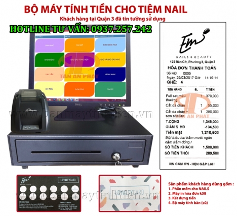 BỘ MÁY TÍNH TIỀN CHO SALON TÓC, TIỆM NAILS