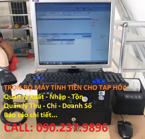 Máy tính tiền trọn bộ cho shop giá rẻ tại Tây Ninh-Long An