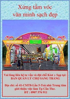 CHO THUÊ KIOT - SẠP CHỢ SANG TRẮNG - CẦN THƠ