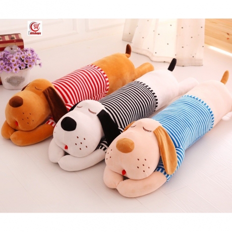 CHÓ ÔM HÀNG BÉO SIZE LỚN DÀI (LÔNG VÀNG ÁO ĐỎ)