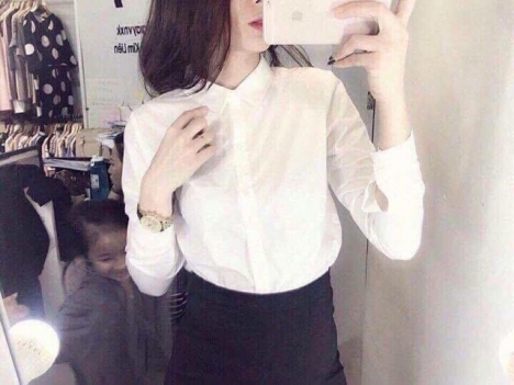 Áo sơ mi trắng trơn