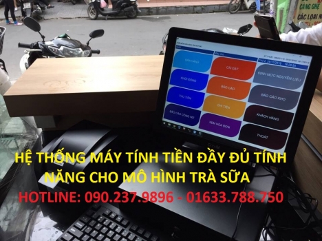 Bộ máy tính tiền chuyên dùng cho quán trà sữa topping