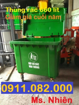 Phân phối thùng rác 660 lít giá rẻ- xe gom rác 660 lít giá sỉ