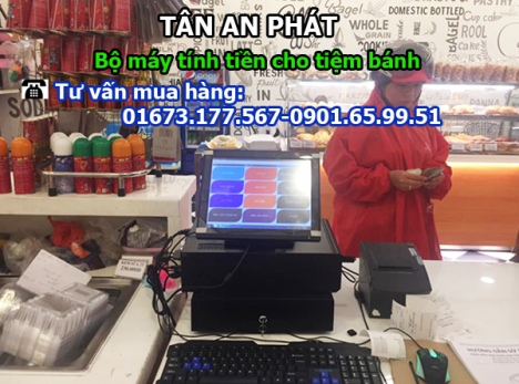 Máy tính tiền cảm ứng cho trà sữa, tiệm bánh tại Vũng Tàu-Bình Dương