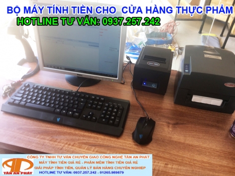 Bộ máy tính tiền cho cửa hàng thực phẩm lắp đặt tận nơi tại Vĩnh Long