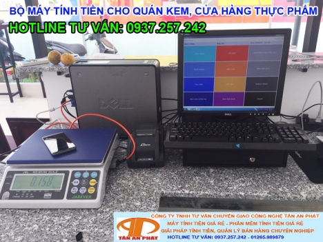 Bộ máy tính tiền cho quán kem  lắp đặt tận nơi tại Vĩnh Long