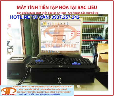 Bộ máy tính tiền cho cửa hàng tạp hóa lắp đặt tận nơi tại Vĩnh Long
