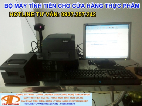 Bộ máy tính tiền cho cửa hàng thực phẩm lắp đặt tận nơi tại Vĩnh Long