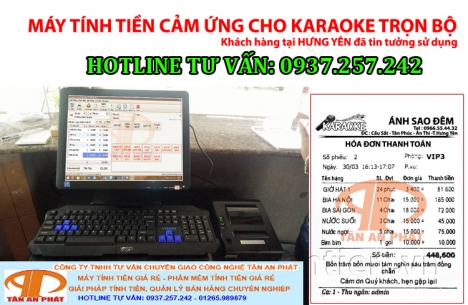Bộ máy tính tiền cảm ứng cho karaoke, bida lắp đặt tận nơi tại Vĩnh Long