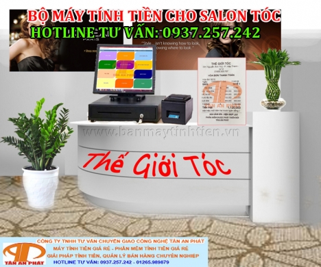 Bộ máy tính tiền cho salon tóc, tiệm nails lắp đặt tận nơi tại Vĩnh Long