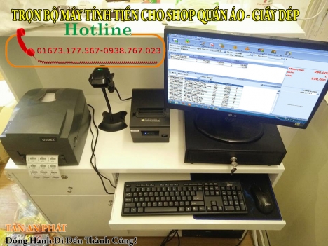Máy tính tiền giá rẻ cho shop giầy dép tại Bạc Liêu