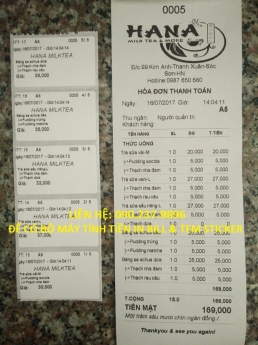Trọn bộ máy tính tiền cảm ứng nguyên khối cho trà sữa, nhà hàng, cafe