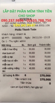Bán máy tính tiền trọn bộ cho shop, siêu thị, tạp hóa tại Cà Mau