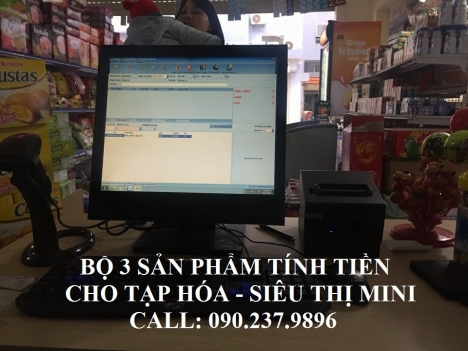 Máy tính tiền trọn bộ cho siêu thị mini, shop, tạp hóa tại Bạc Liêu