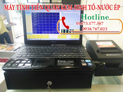 Trọn bộ máy tính tiền cảm ứng cho quán kem-sinh tố