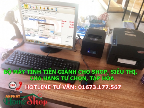 Bán máy tính tiền cho siêu thị mini, cửa hàng tự chọn