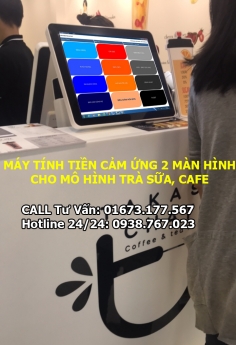 Trọn bộ máy tính tiền cảm ứng 2 màn hình