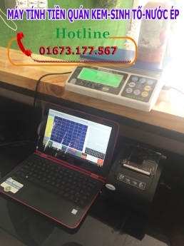 Trọn bộ máy tính tiền cảm ứng cho quán kem-sinh tố