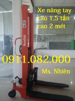 Cung cấp xe nâng tay cao 1,5 tấn- 2 mét giá rẻ- xe nâng tay cao giá thấp