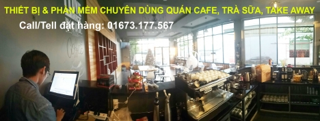 Lắp máy tính tiền cảm ứng cho quán trà sữa