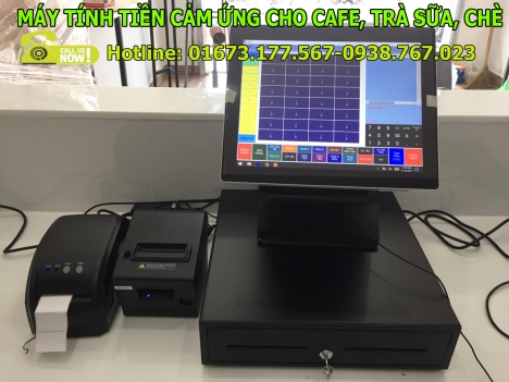 Lắp máy tính tiền cảm ứng cho quán trà sữa