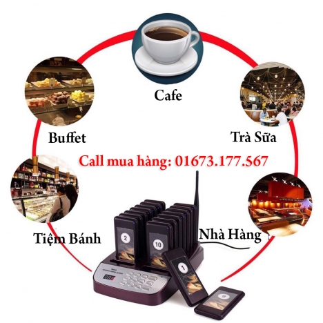 CHUÔNG GỌI TỰ PHỤC VỤ KHÔNG DÂY CHO QUÁN CAFÉ-TRÀ SỮA-THỨC ĂN NHANH