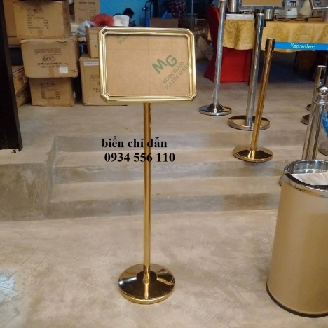 Biển chỉ dẫn, bảng thông tin, biển menu khách sạn đại sảnh, cột chắn inox
