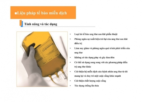 Liệu pháp tế bào NK phòng và chữa trị bệnh ung thư, tăng sức đề kháng, miễn dịch cho con người .