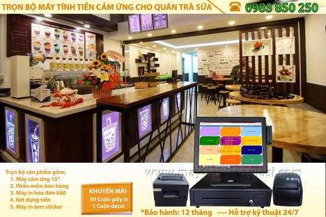 bán máy tính tiền cho quán trà sữa giá rẻ trọn bộ