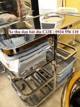 Xe đẩy phục vụ nhà hàng, xe đẩy dọn phòng, xe đẩy thu dọn bát đĩa, xe đẩy dọn vệ sinh