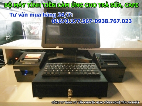 Máy tính tiền trọn bộ cho quán trà sữa tại Bình Dương