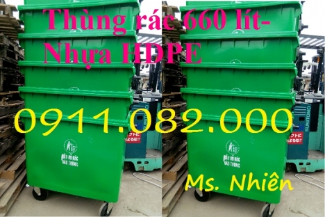 Bán thùng rác 240 lít giá rẻ nam định- nhựa hdpe, nắp kín