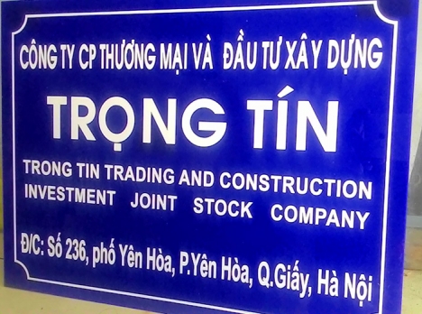 biển tên công ty chất liệu inox,mica giá rẻ tại